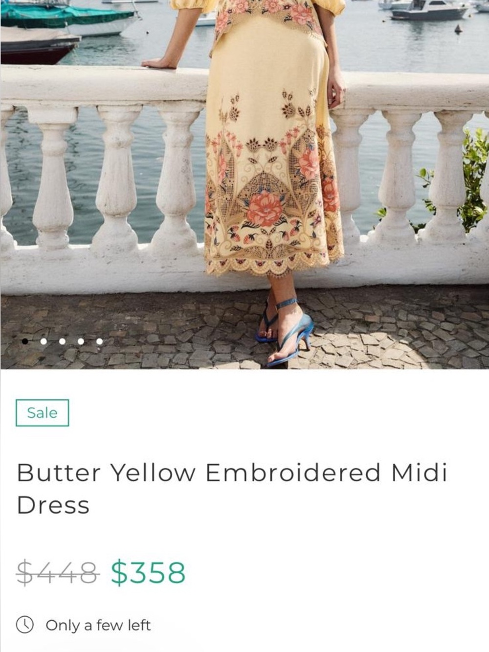 Farm Rio: Butter Yellow Embroidered Midi
Dress - DT - Picture 8 of 9